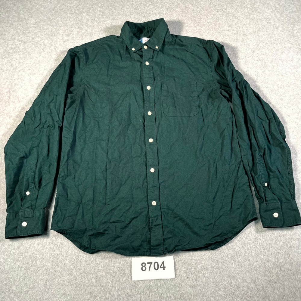 Old Navy Everyday Shirt‎ Mens Medium Forest Green Cotton Regular Fit Button Down